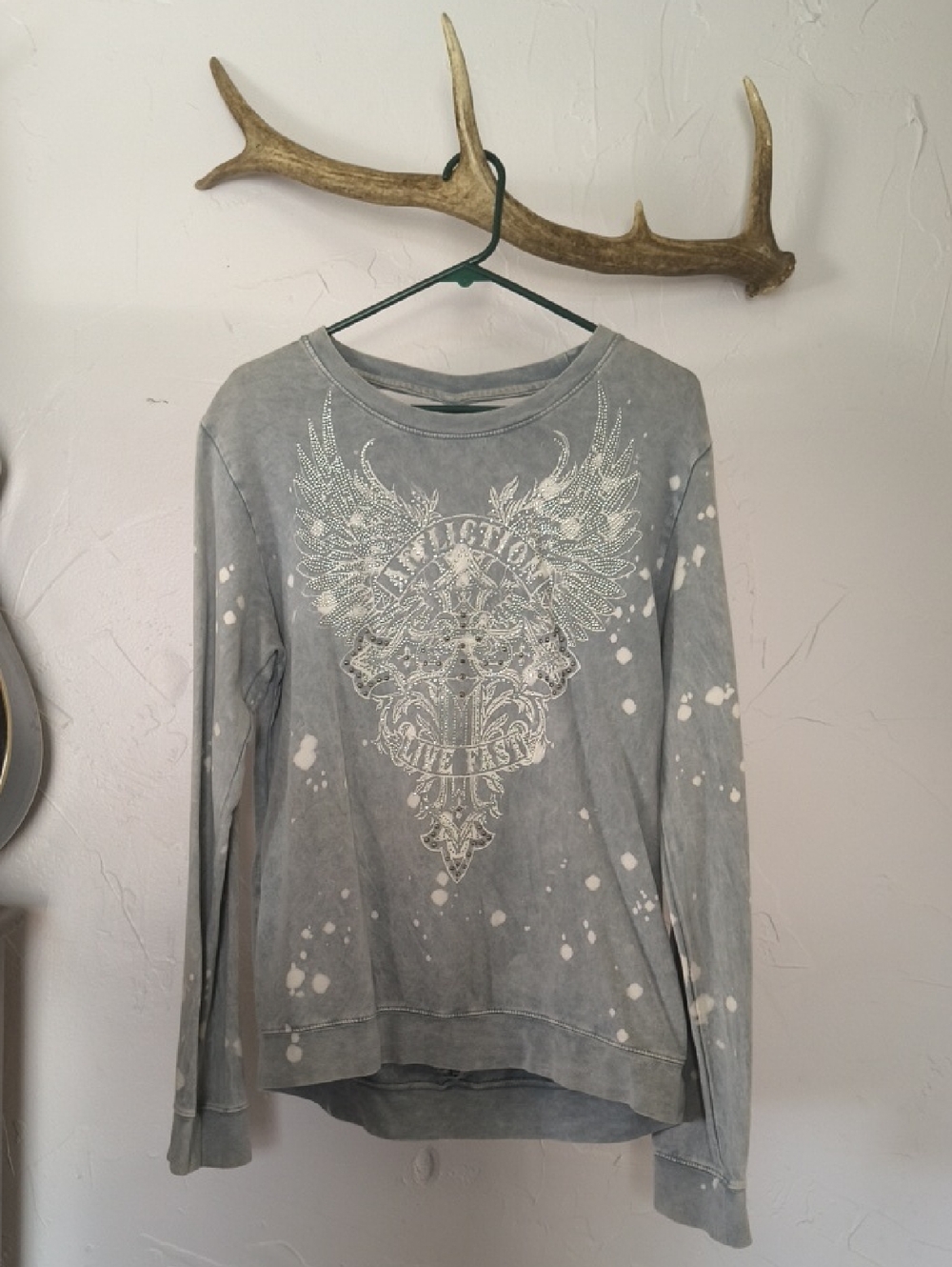 Affliction Cut Out Sweat Shirt